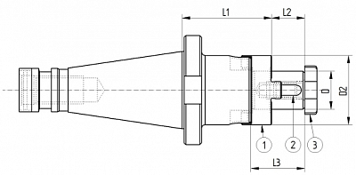 Оправка ISO50 DIN2080 P/F UNIV. H55 D.22