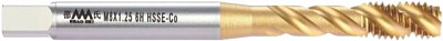 Метчик DIN371 M3*0.5 6H HSSE-Co TiN Spiral Flute Tap